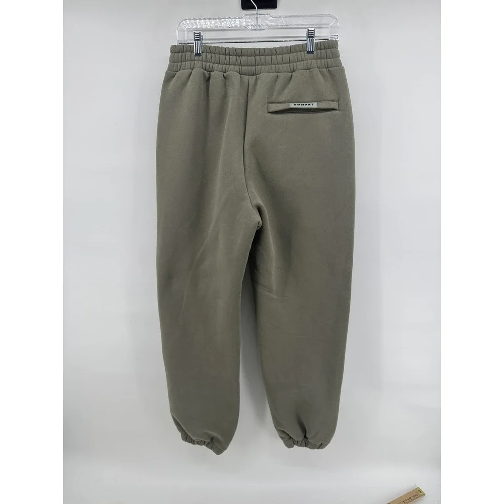Comfrt Joggers Unisex M Olive Green Relaxed Fit Elastic Ankle Solid